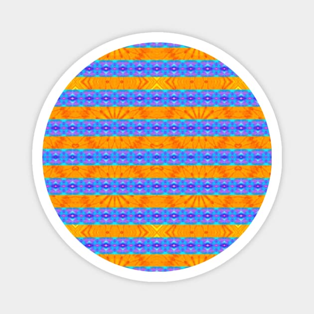 Orange and Blue Striped Pattern Magnet by Amanda1775